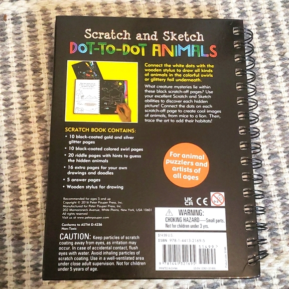 Trace-Along Scratch and Sketch Dot-to-Dot Animals activity book - Picture 5 of 7